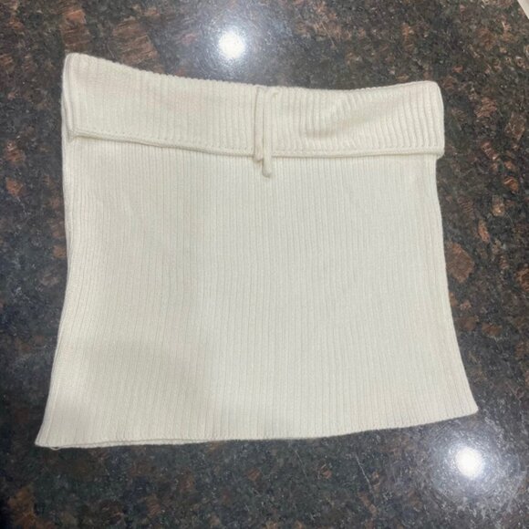 CELINE KNITTED TUBE TOP ON COTTON IVORY SZ SMALL PREPPY CHIC SEXY CELINE TOP - Picture 10 of 15